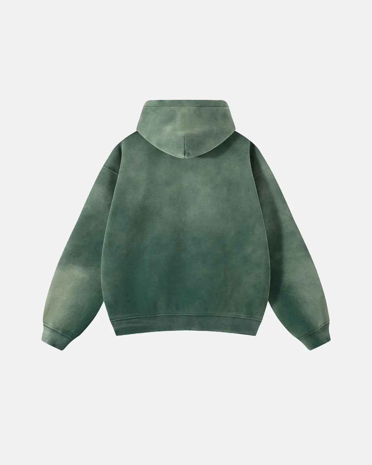 Acid washed zip-up hoodie with hood, long sleeves and front pockets
