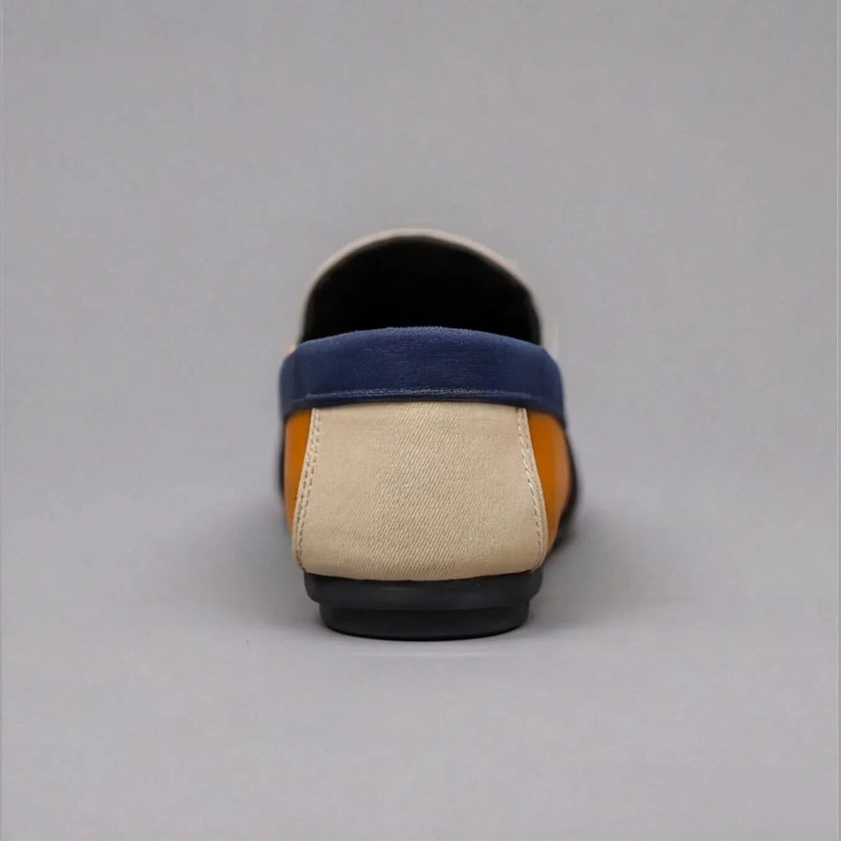 Colour block canvas loafers with rounded toes and flat soles