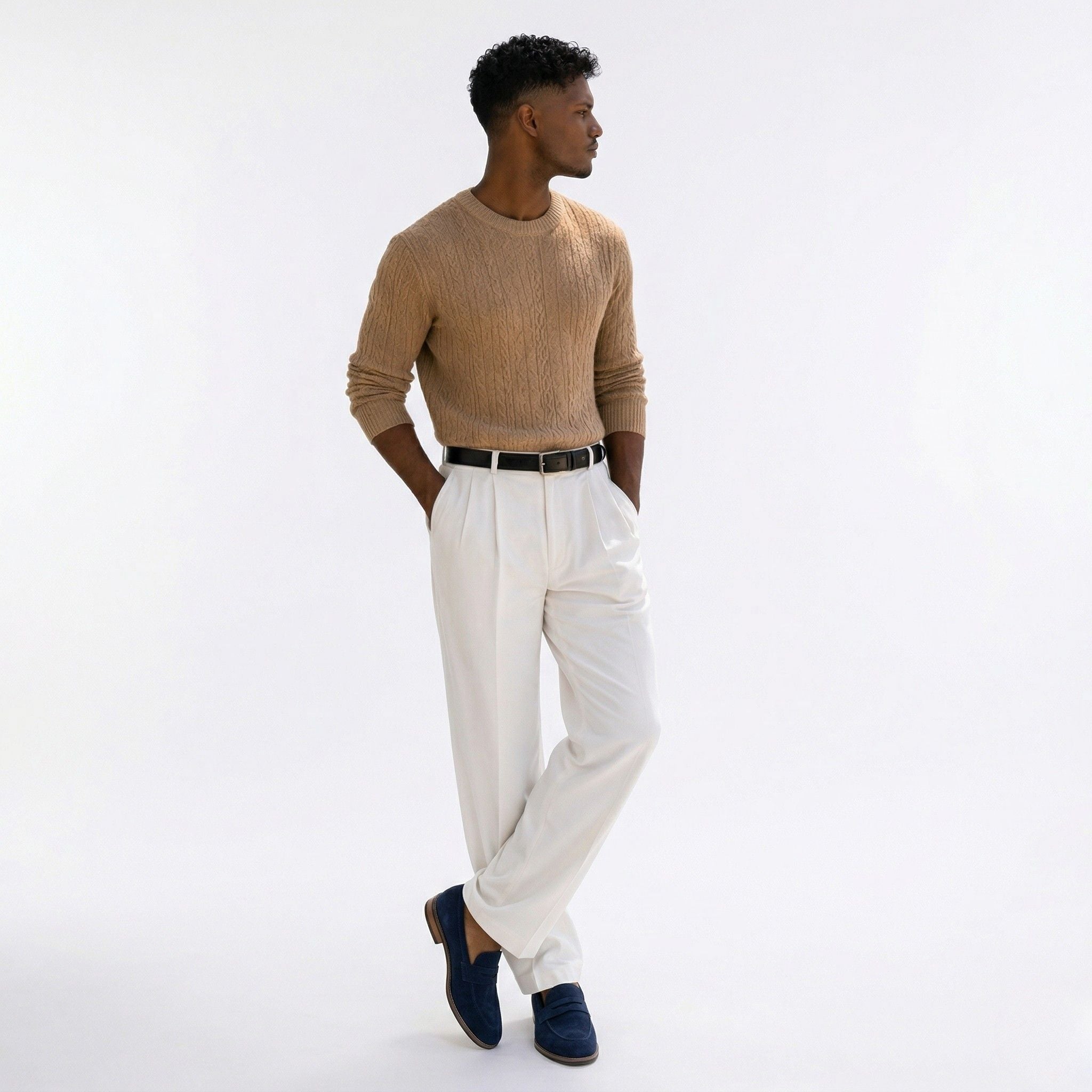 Men's classic loafers with penny strap and low heel