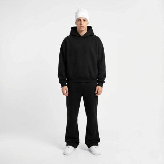 Unisex oversized hooded sweatshirt and matching jogger tracksuit set