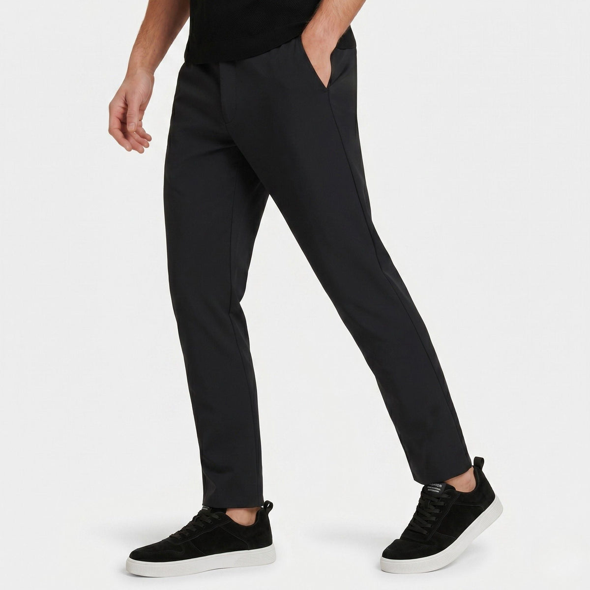 Low lace-up trainers with stitched panels, round toes and flat textured soles