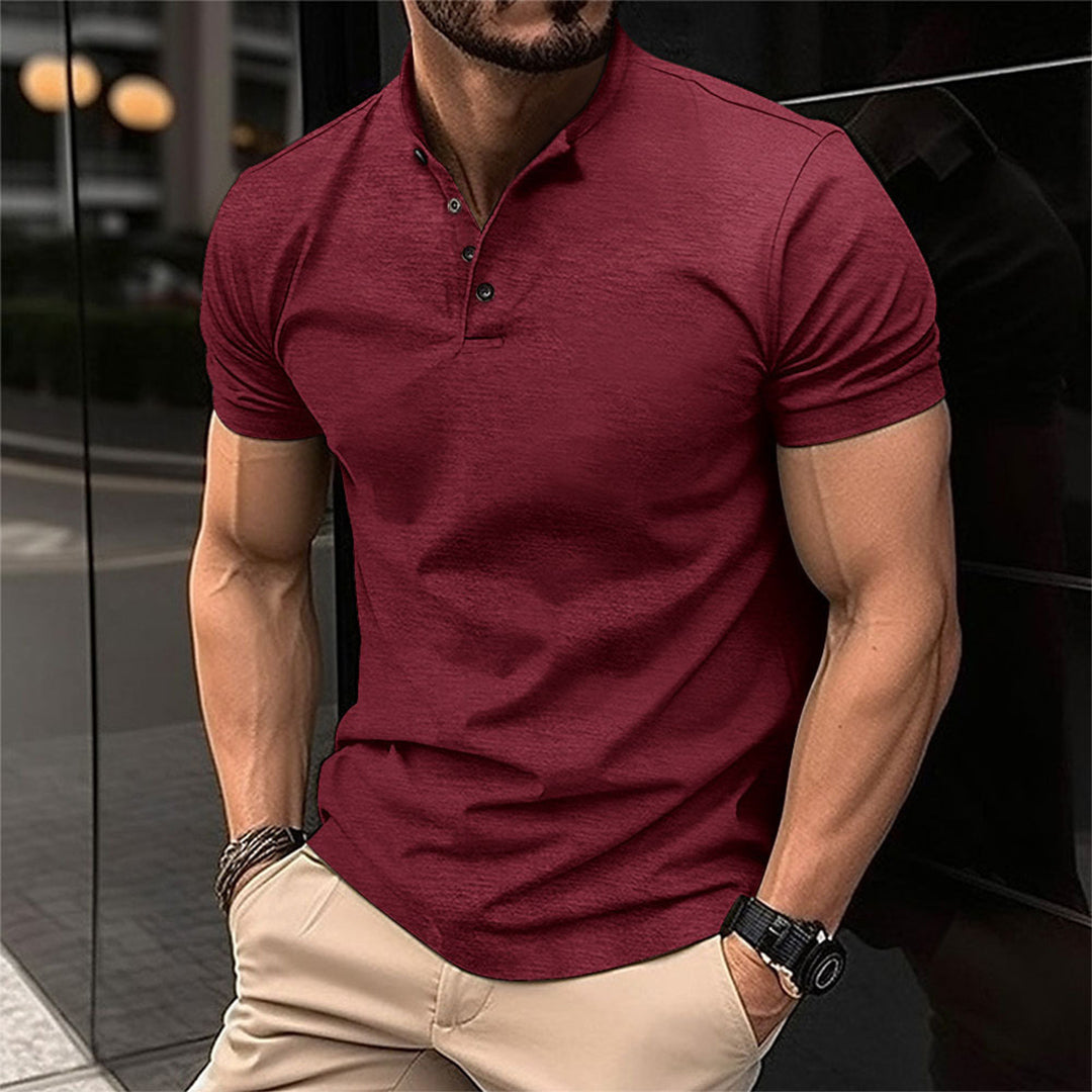 Men's Polo Shirt, Short Sleeve Solid Cotton Smart Casual Summer Polo Regular Fit