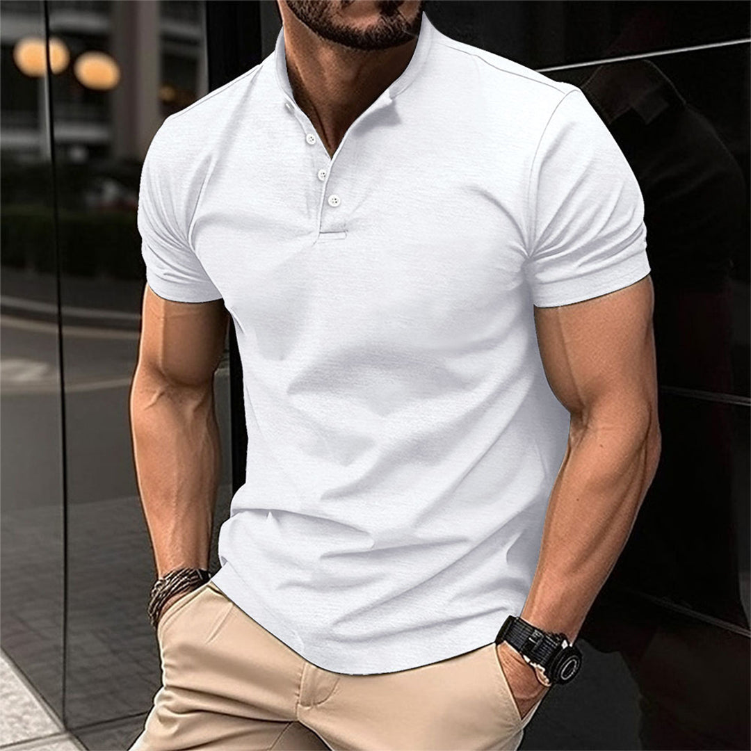 Men's Polo Shirt, Short Sleeve Solid Cotton Smart Casual Summer Polo Regular Fit