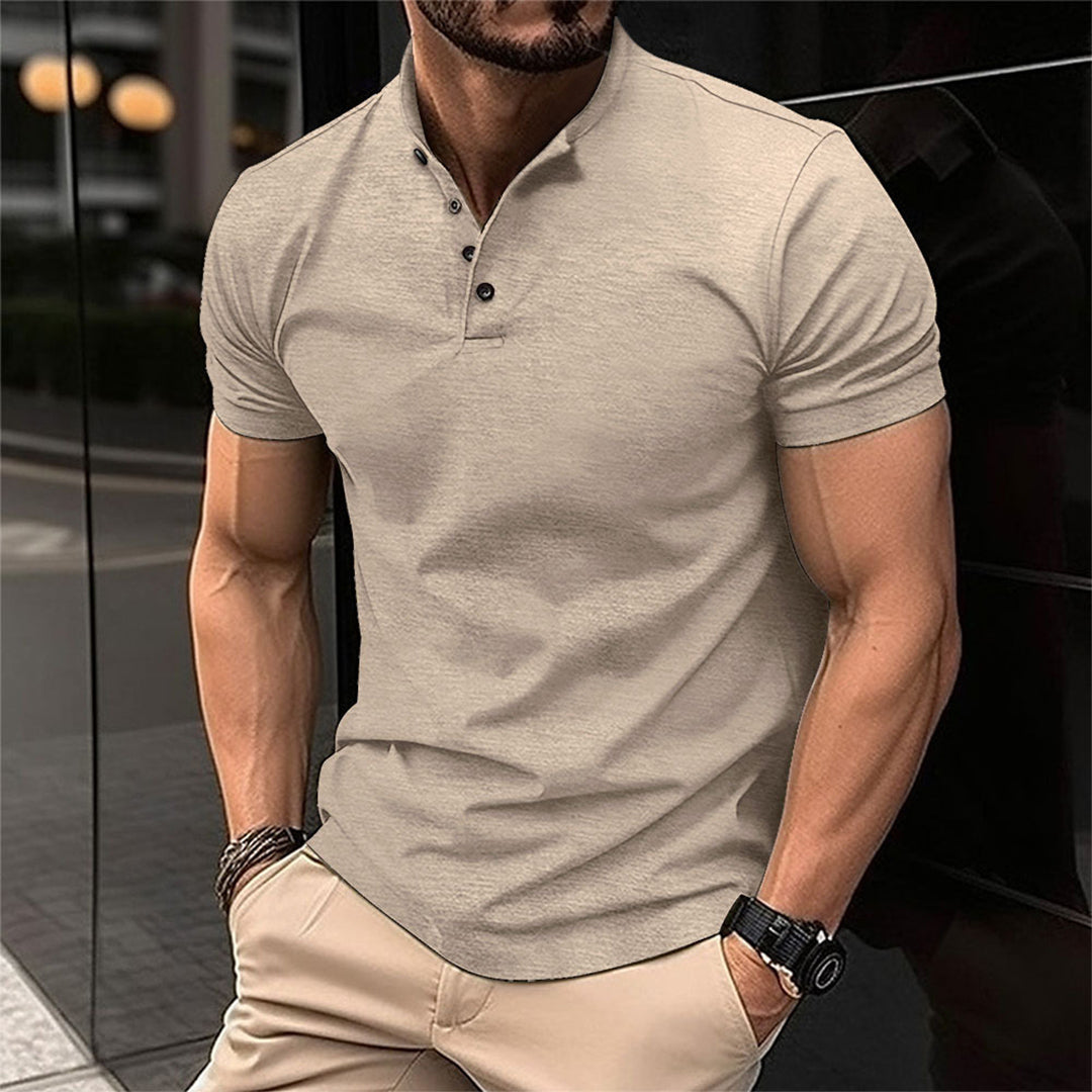 Men's Polo Shirt, Short Sleeve Solid Cotton Smart Casual Summer Polo Regular Fit