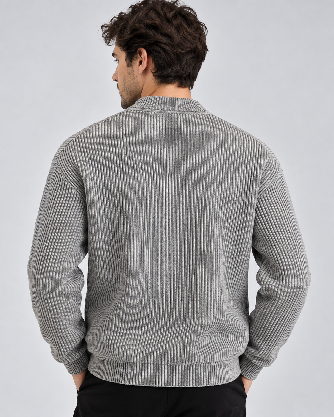 Men's fitted knitted cardigan in a business style