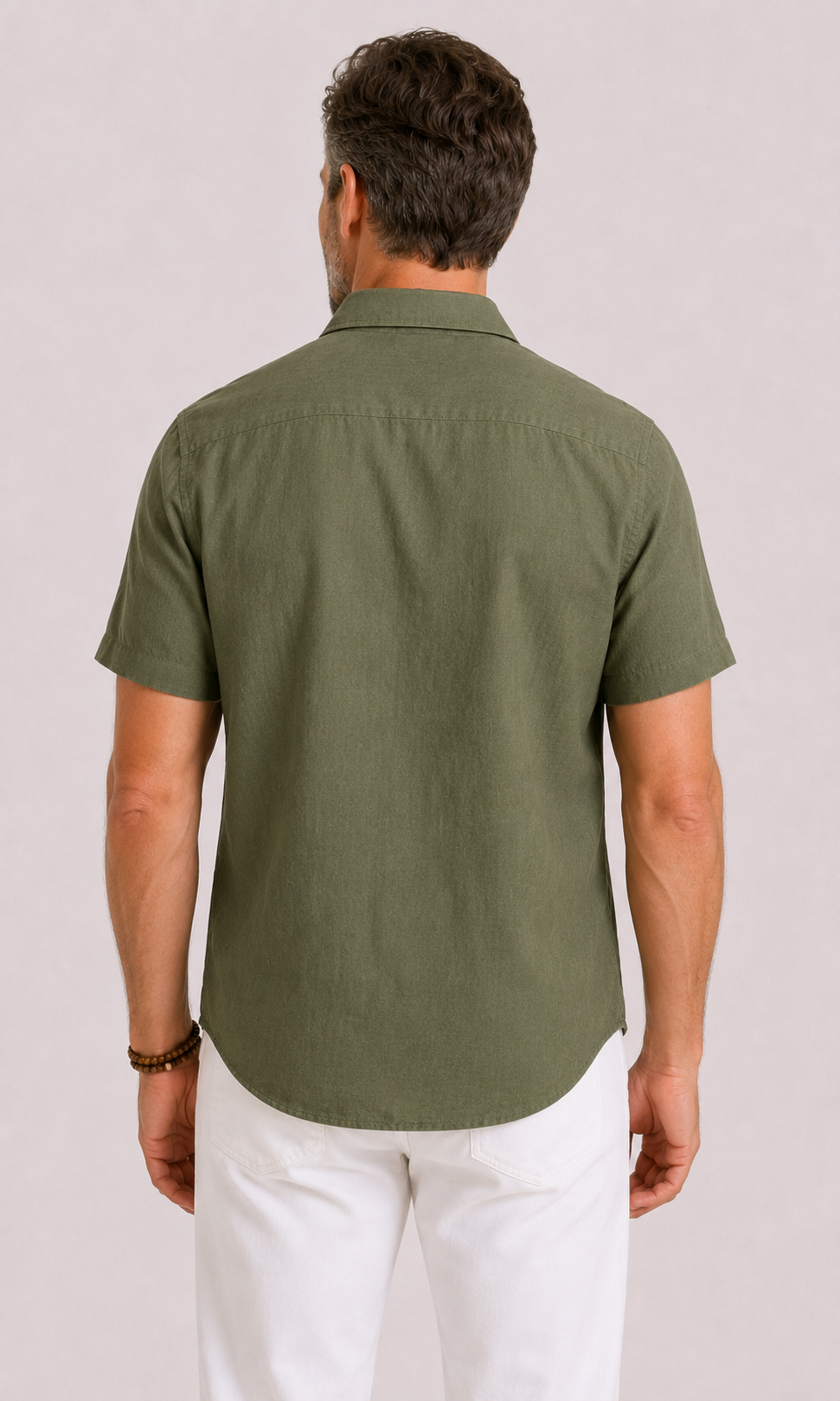 Men's Short-Sleeve Linen-Cotton Shirt