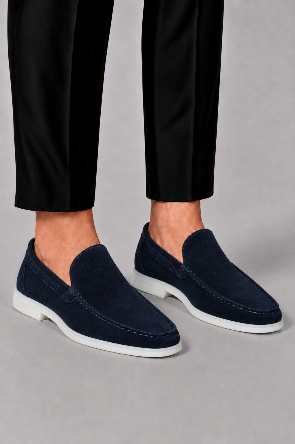 Men's Suede Slip-On Loafers in Wide Fit