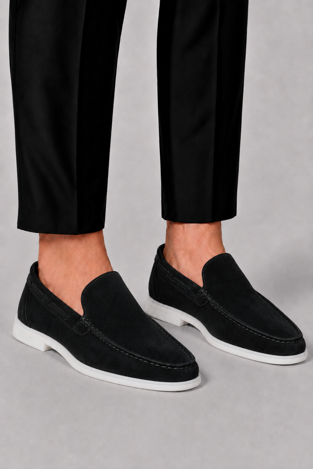 Men's Suede Slip-On Loafers in Wide Fit