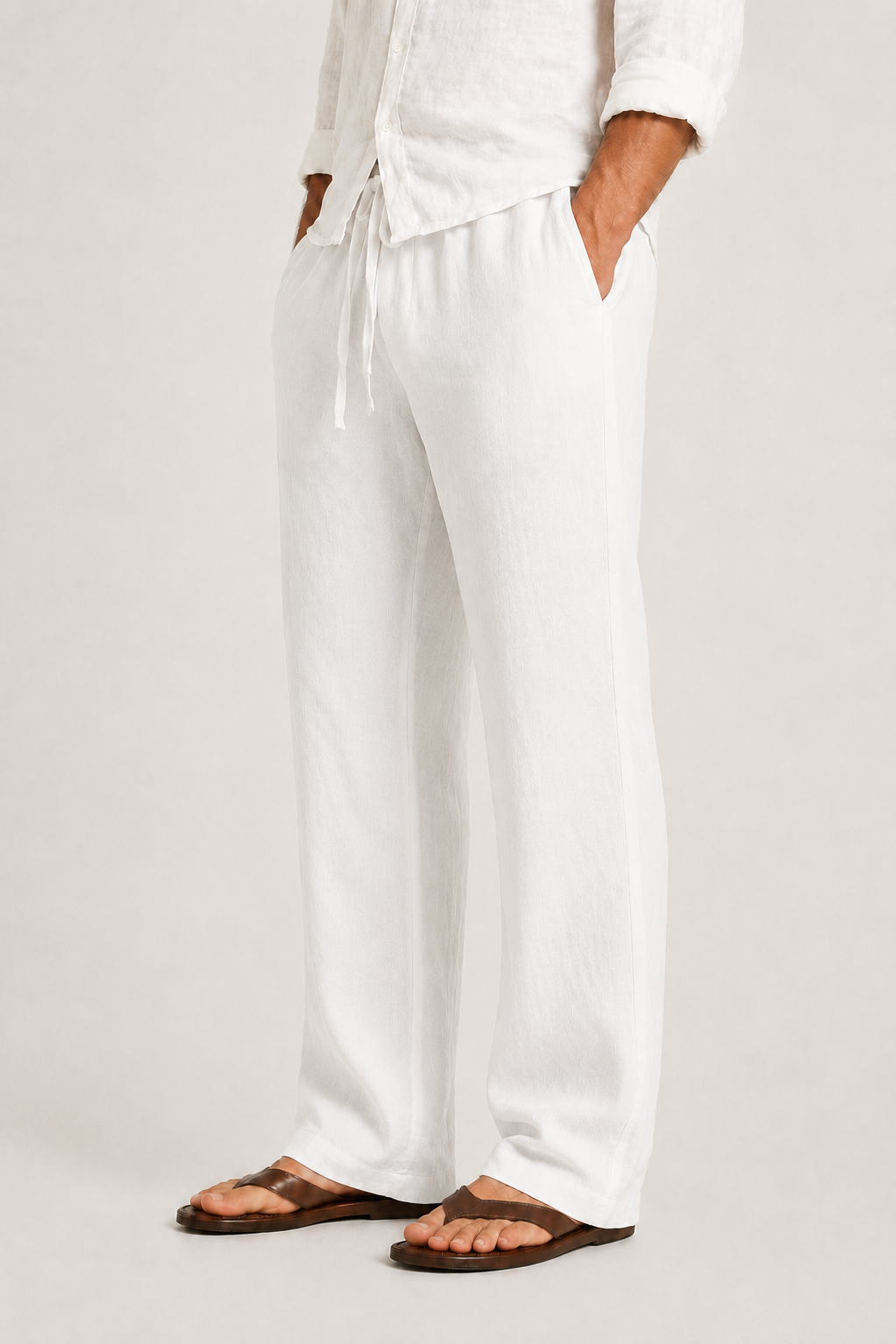 Men's Linen-Cotton Relaxed Summer Trousers