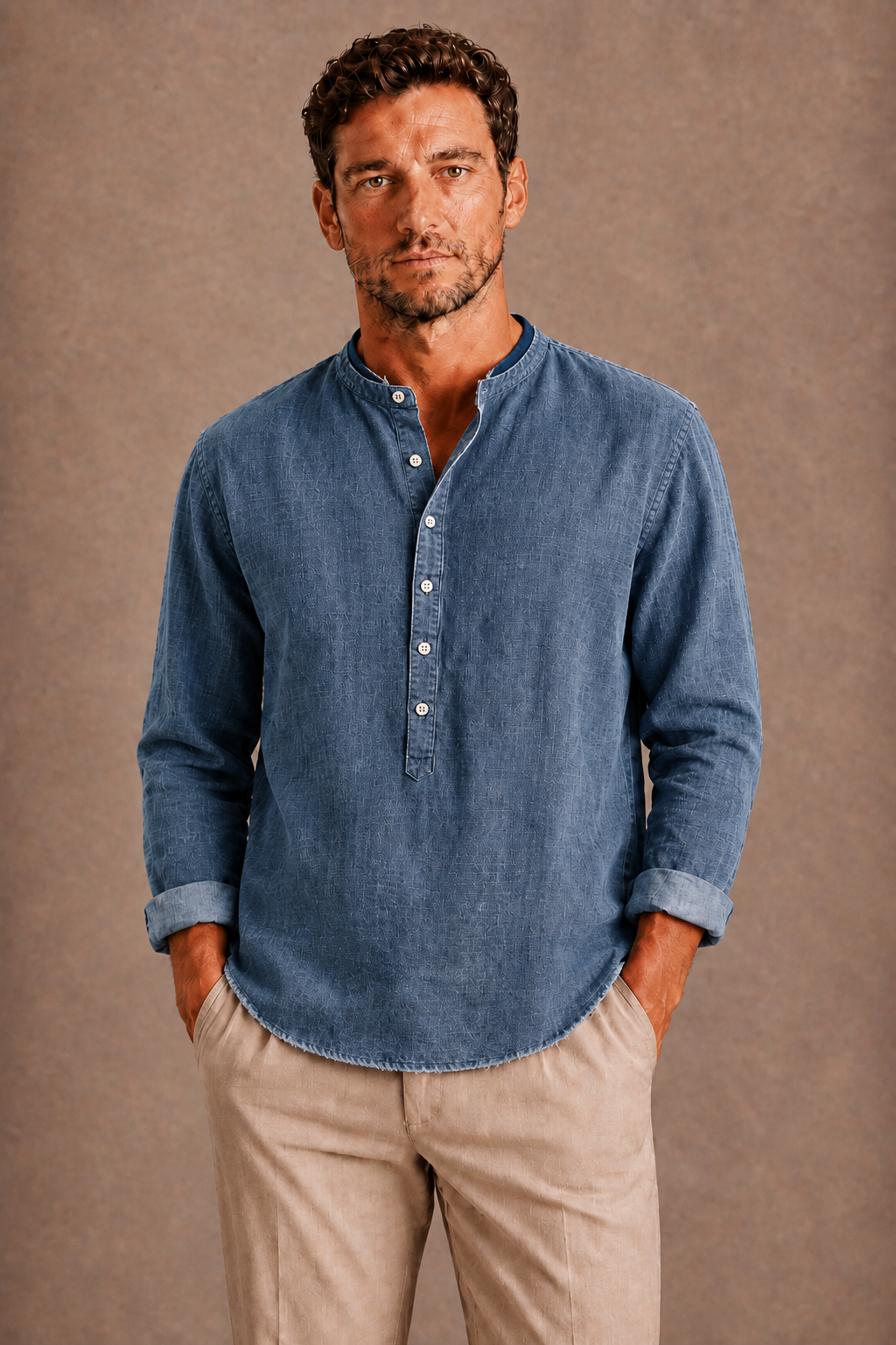 Men's Long-Sleeve Henley Shirt