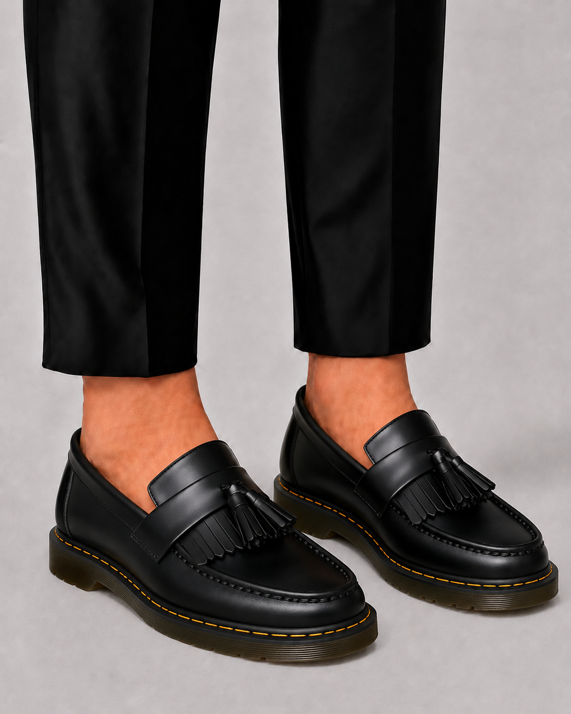 Men's Leather Loafers with Tassel Detail