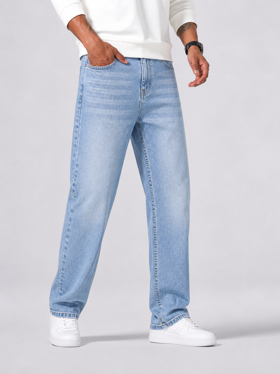 Men's Straight-Leg Jeans with Relaxed Fit
