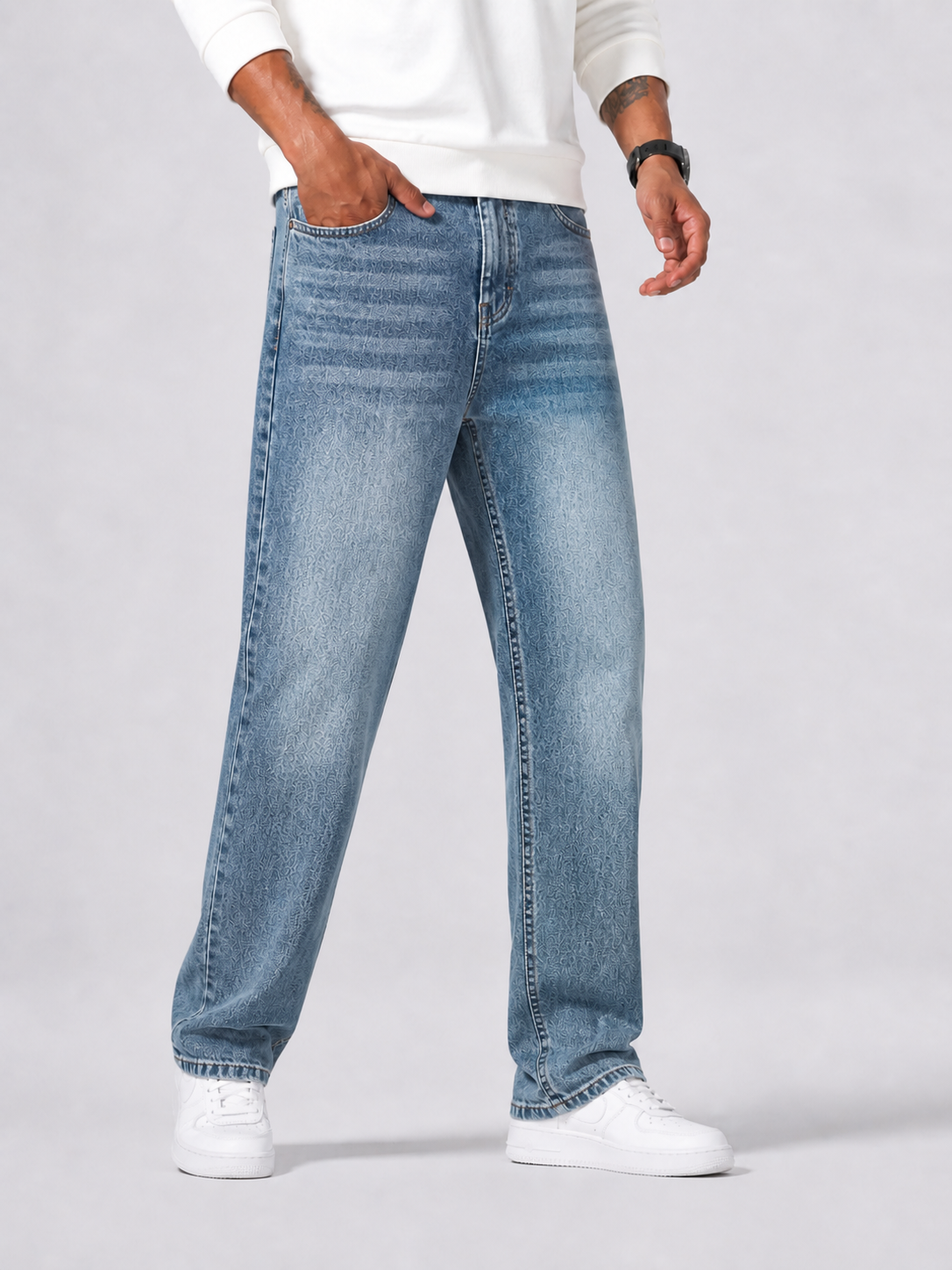 Men's Straight-Leg Jeans with Relaxed Fit