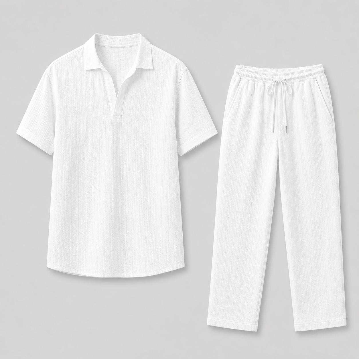 Men's White Linen Set