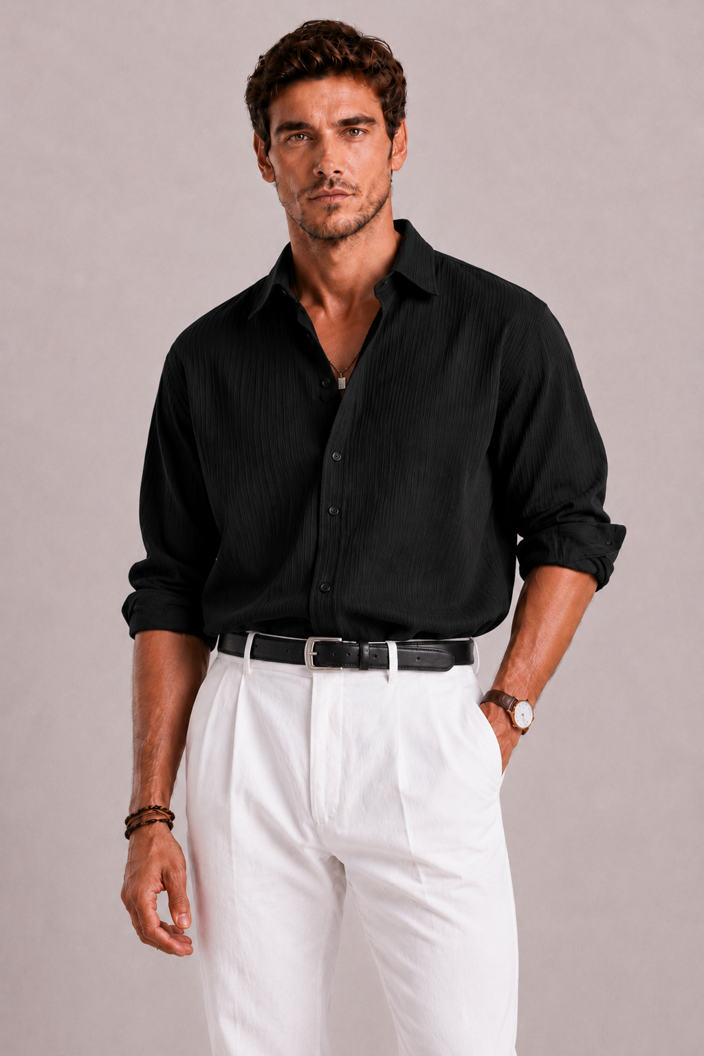Men's Oversized Long-Sleeve Shirt