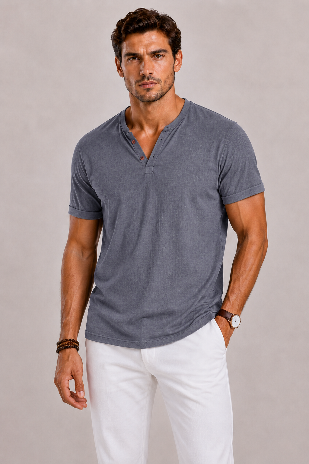 Men's V-Neck Short-Sleeve Shirt