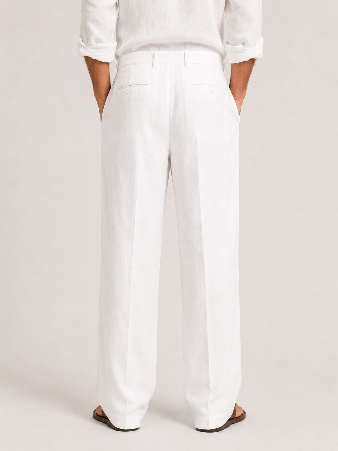 Men's Linen Trousers with Drawstring Waist