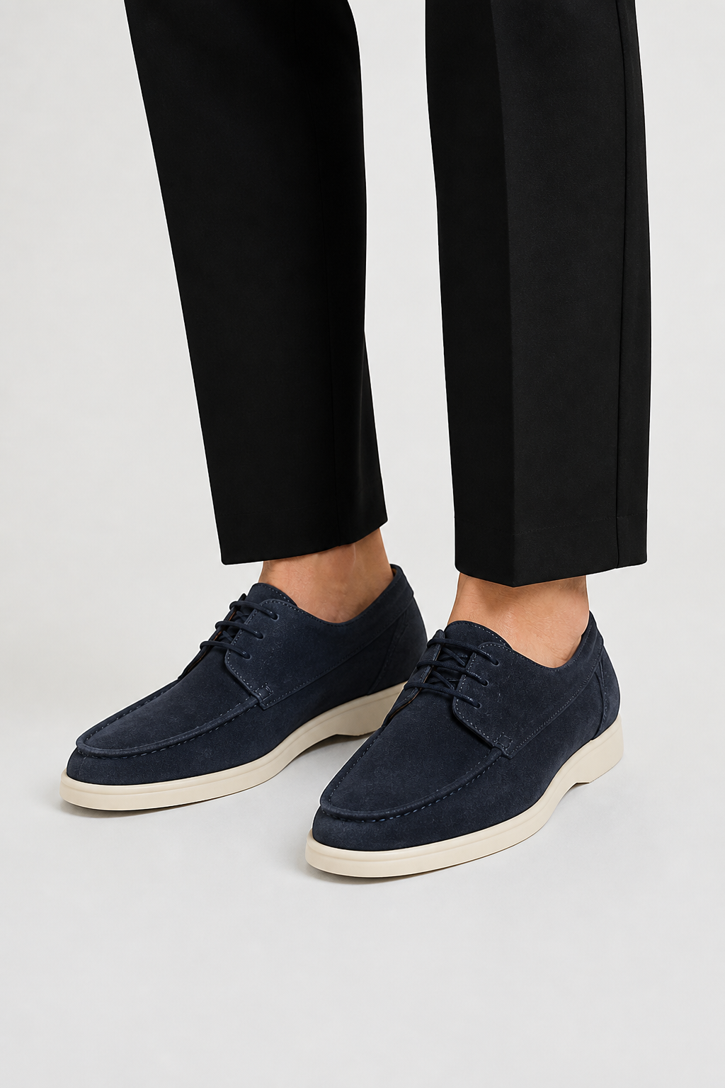 Men's Lace-Up Leather Loafers with Classic Fit