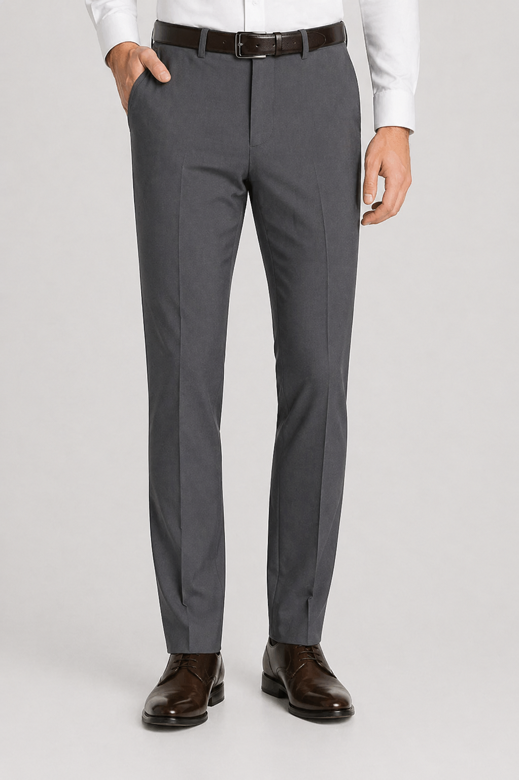 Men's Stretch Trousers with Elasticated Waist and Classic Cut