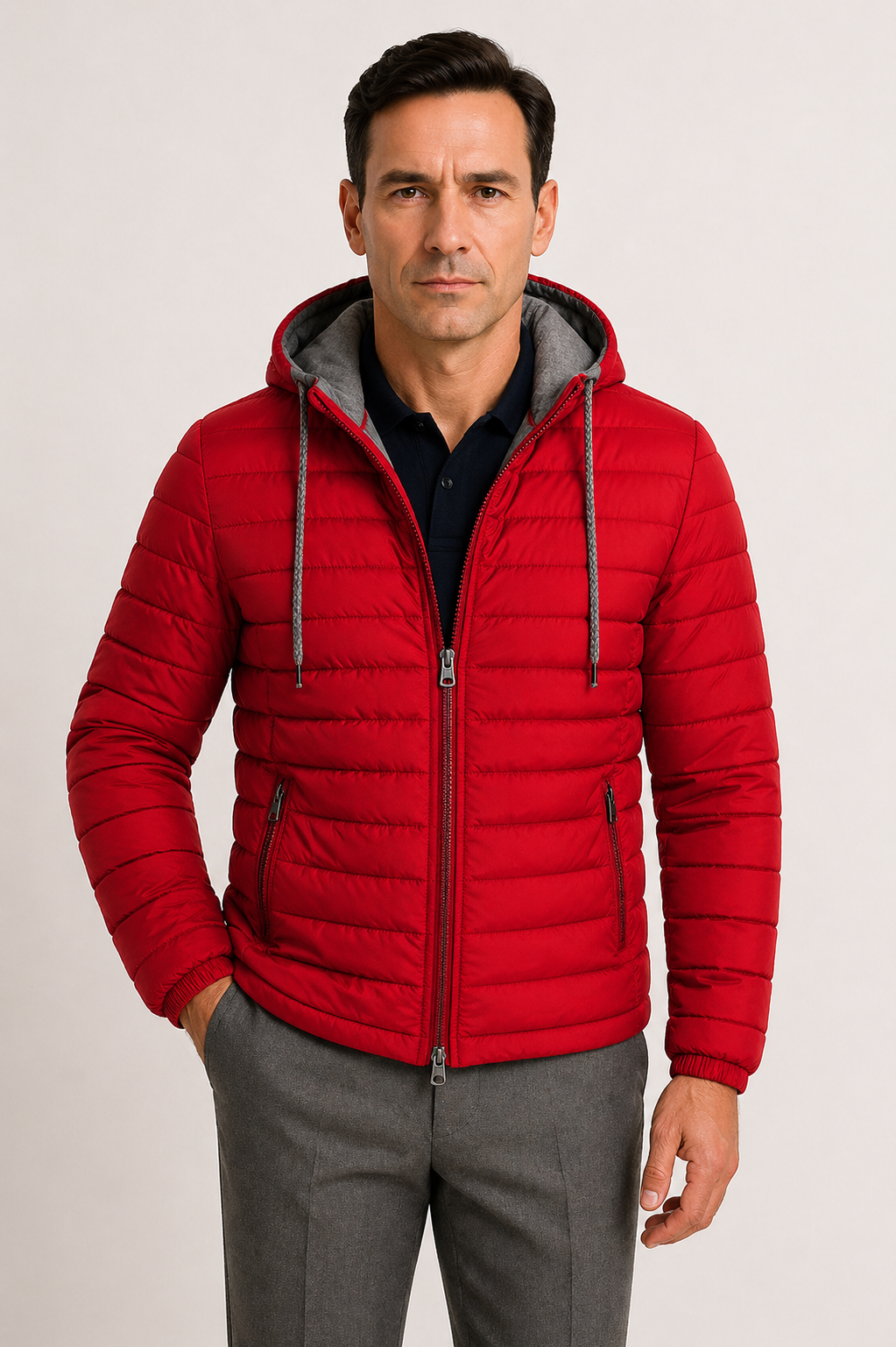 Men's Lightweight Quilted Jacket with Hood