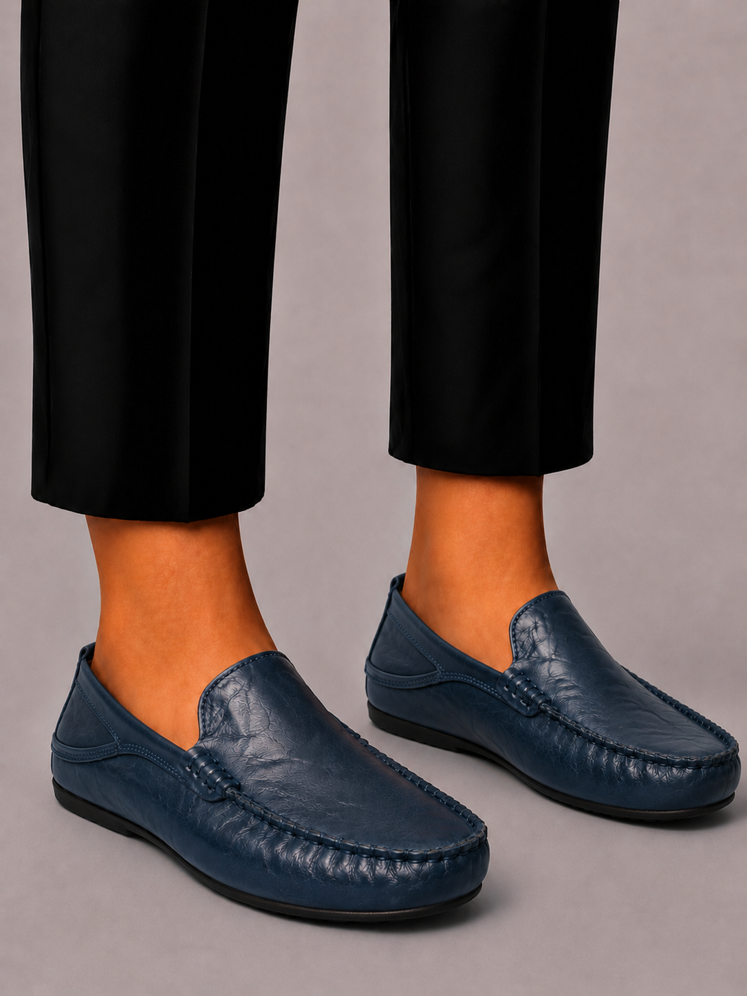 Men's Leather Loafers with Foldable Heel