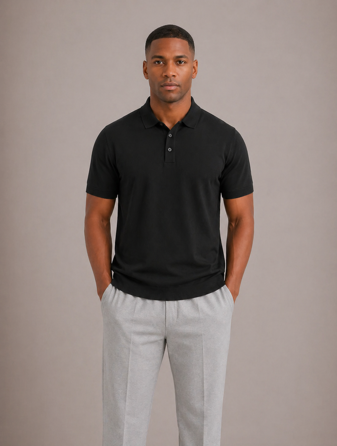 Men's Minimalist Short-Sleeve Polo with Modern Fit