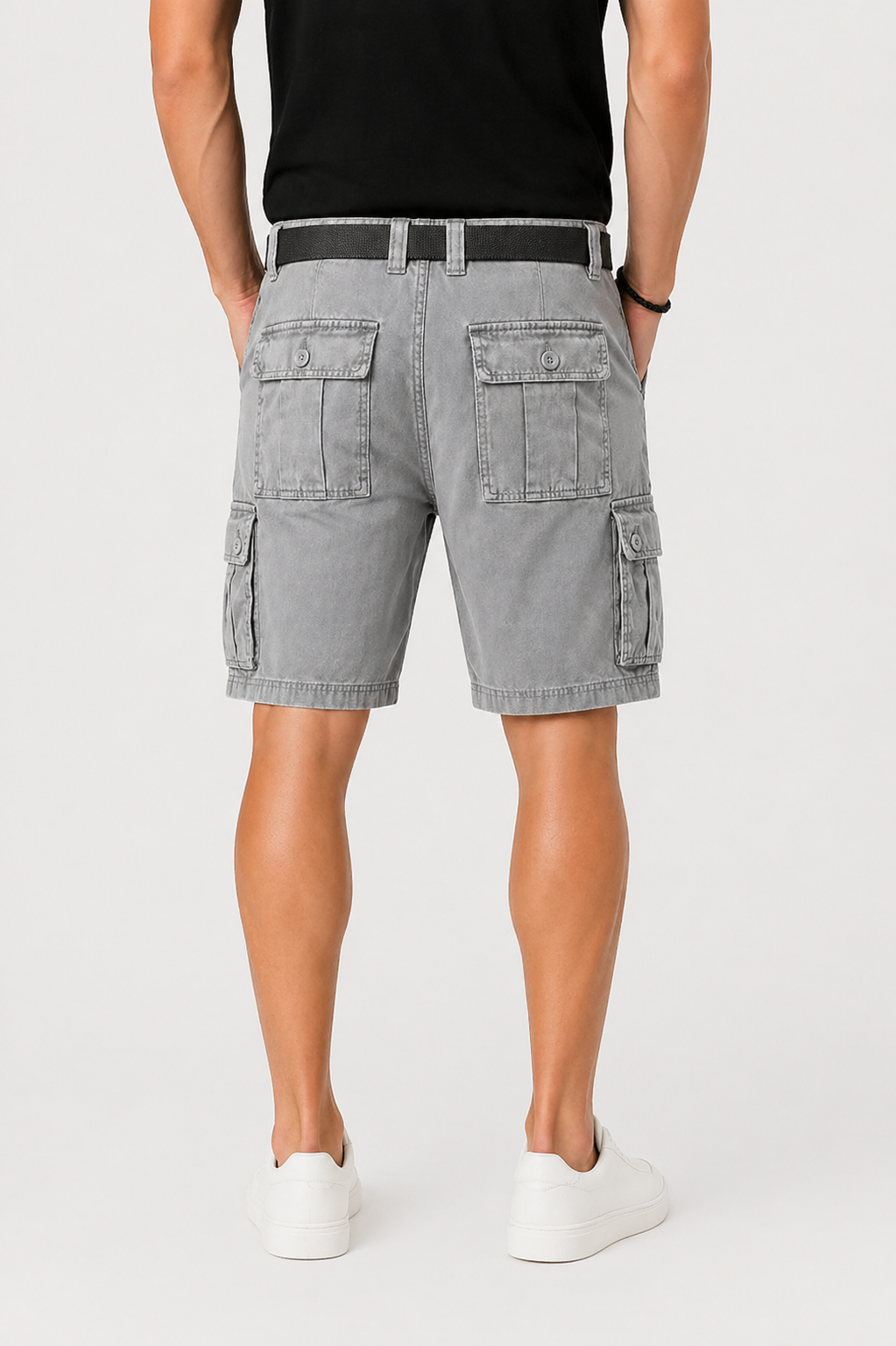 Men's Cargo Shorts with Multiple Pockets and Regular Fit