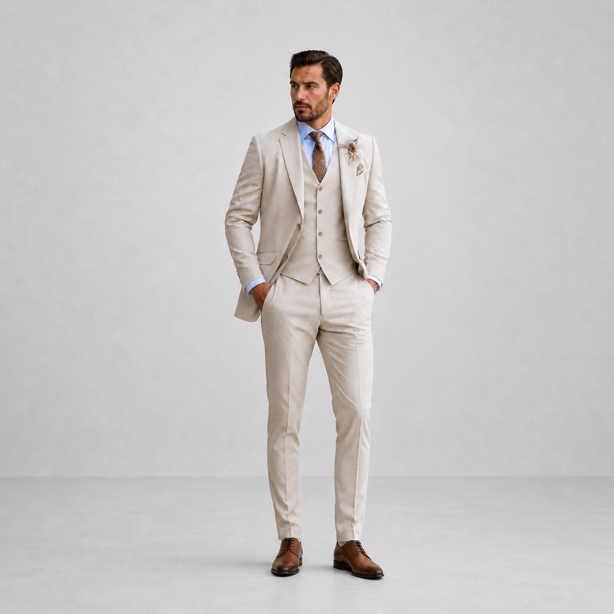 Men's Slim-Fit Three-Piece Suit