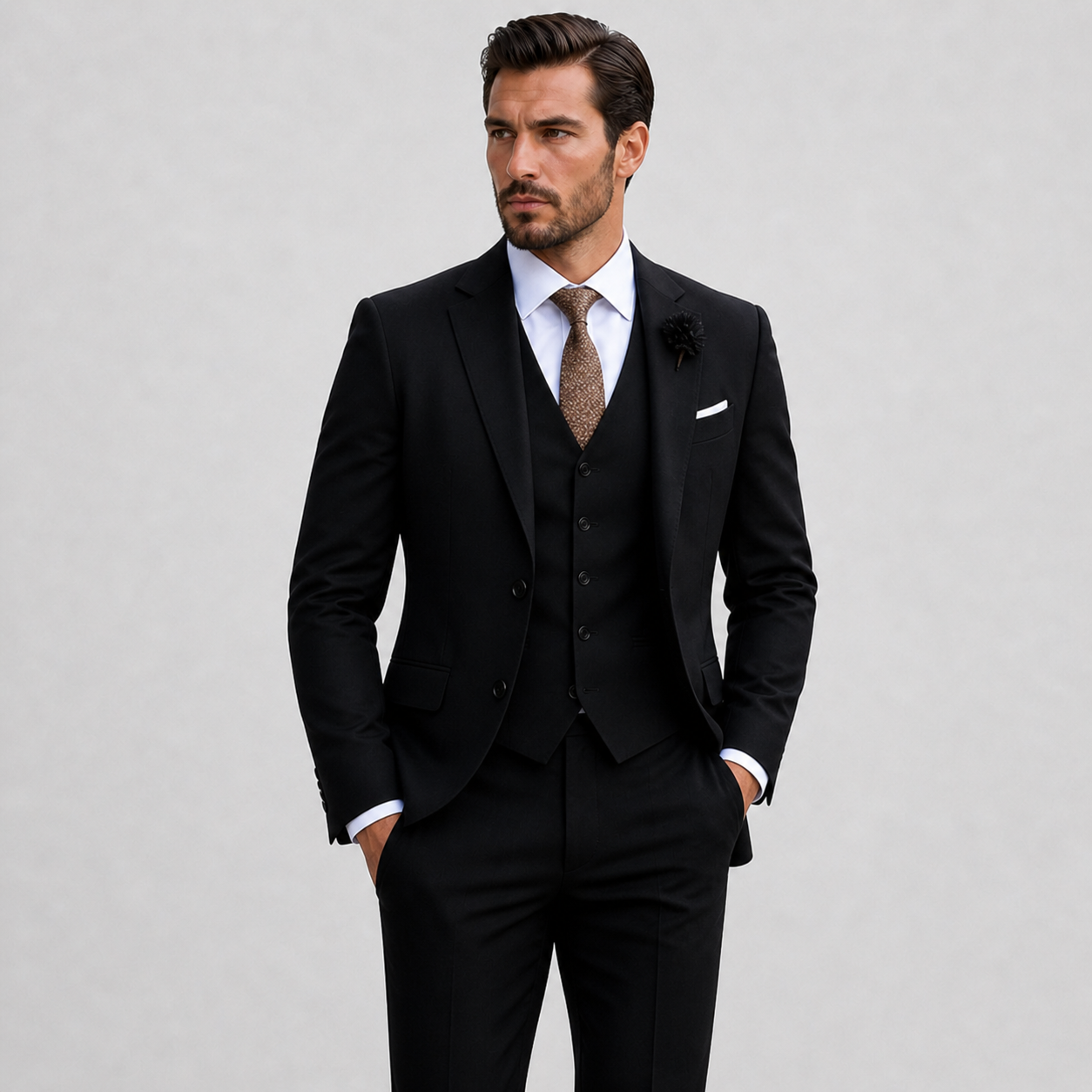 Men's Slim-Fit Three-Piece Suit