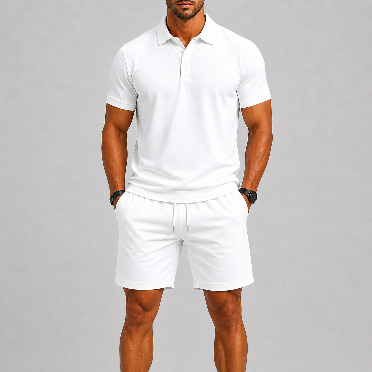 Men's Summer Sports Set in Polo and Shorts