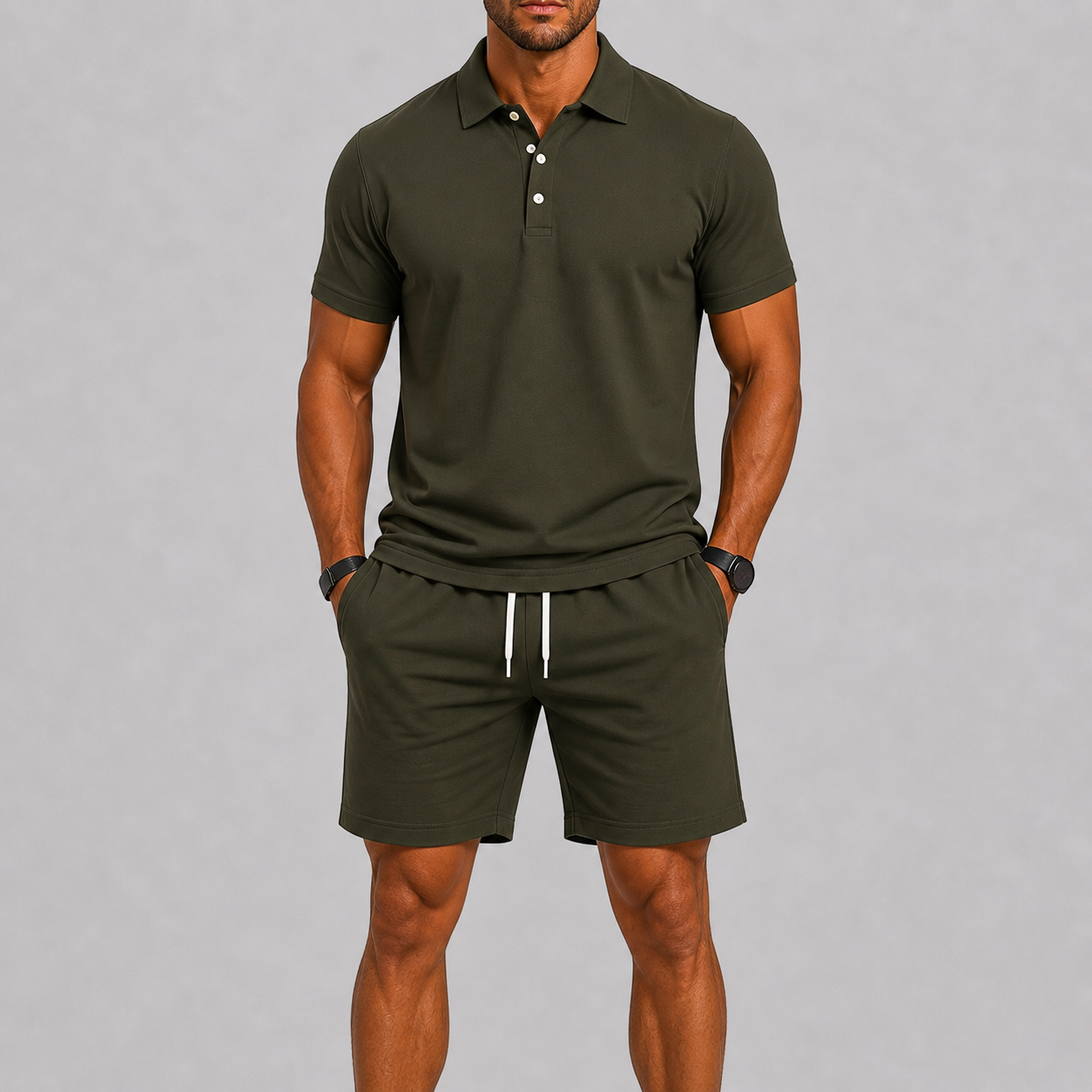 Men's Summer Sports Set in Polo and Shorts