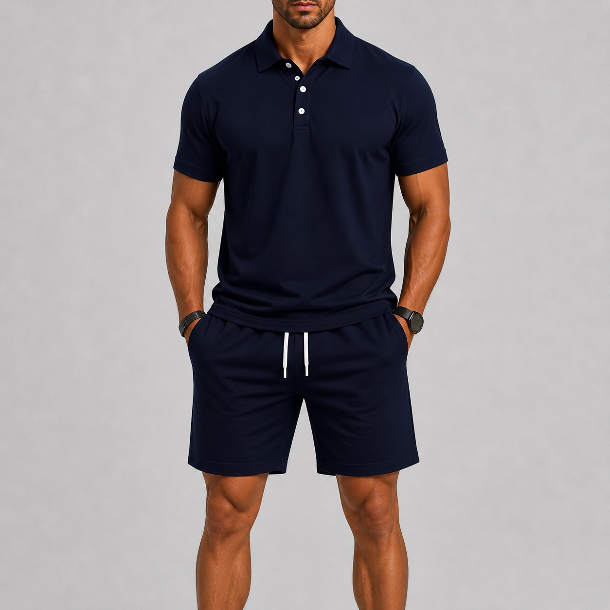 Men's Summer Sports Set in Polo and Shorts