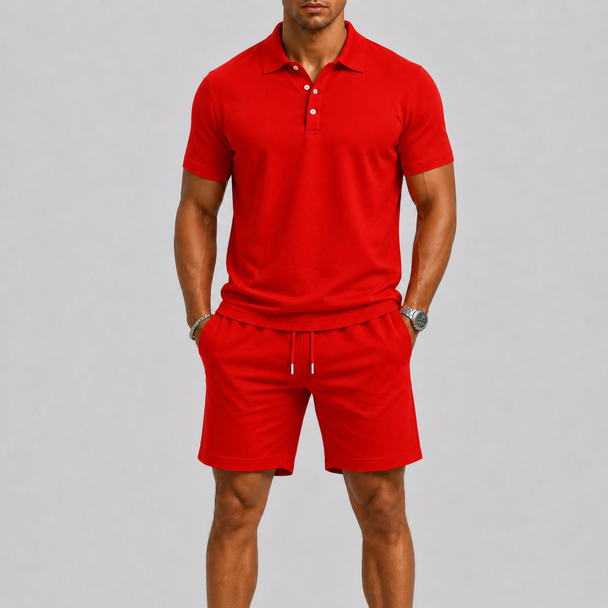 Men's Summer Sports Set in Polo and Shorts