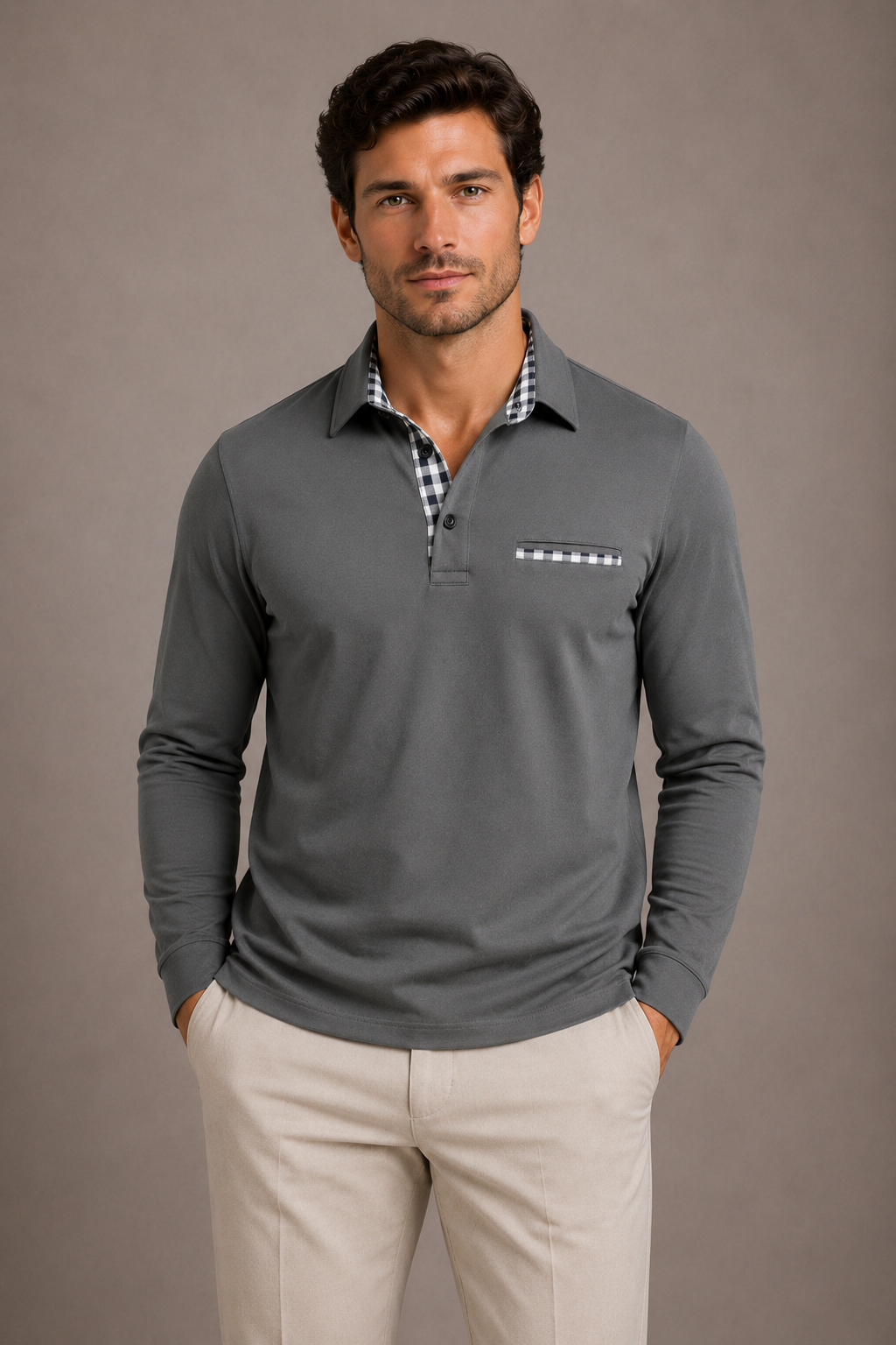 Men's Long-Sleeve Polo