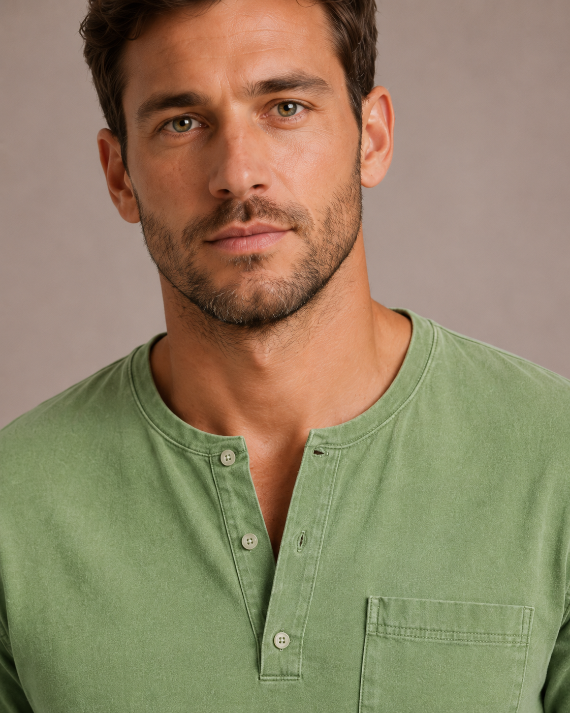Men's Long-Sleeve Henley in Relaxed Fit