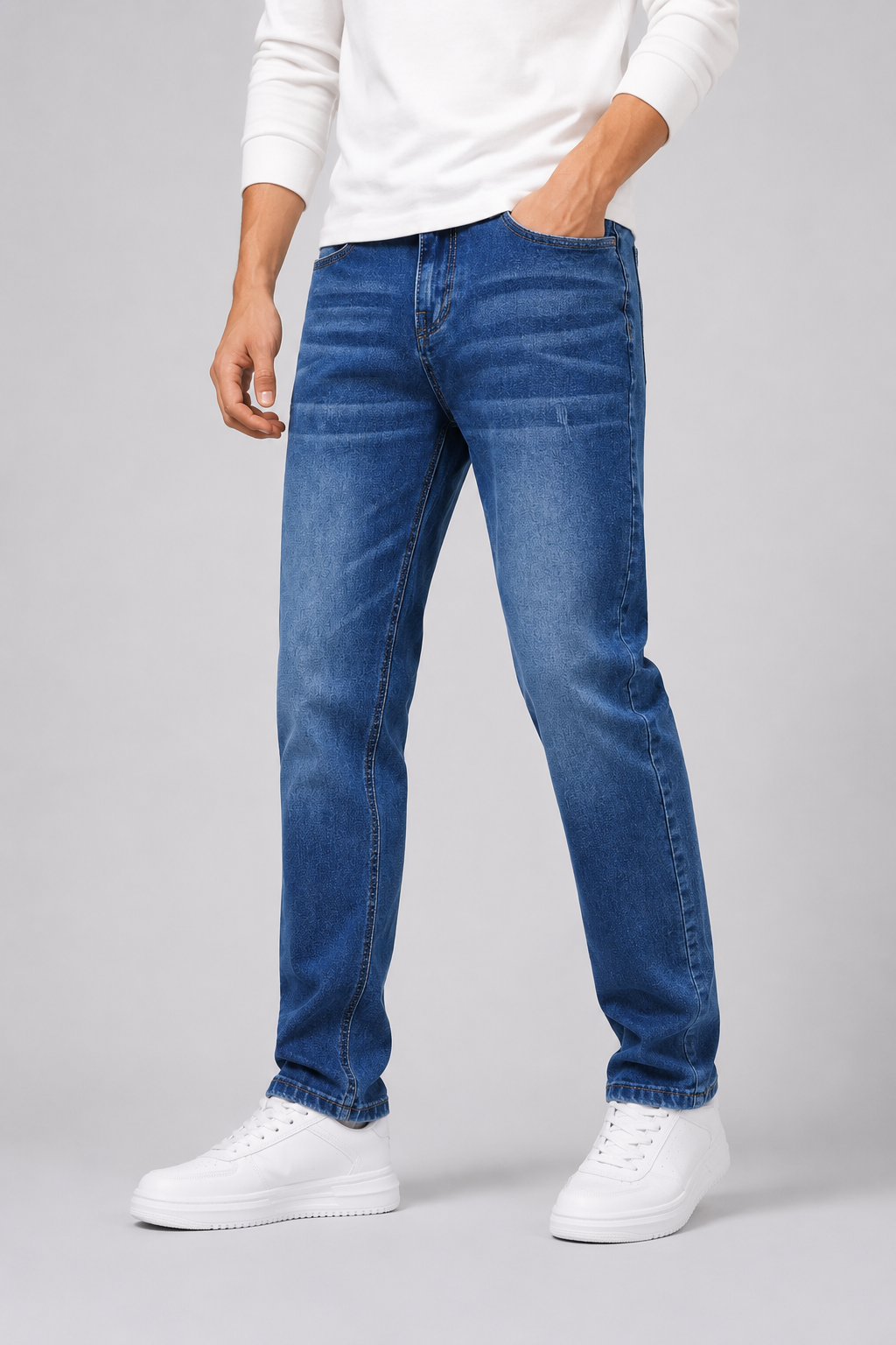 Men's Medium-Stretch Jeans in Timeless Denim