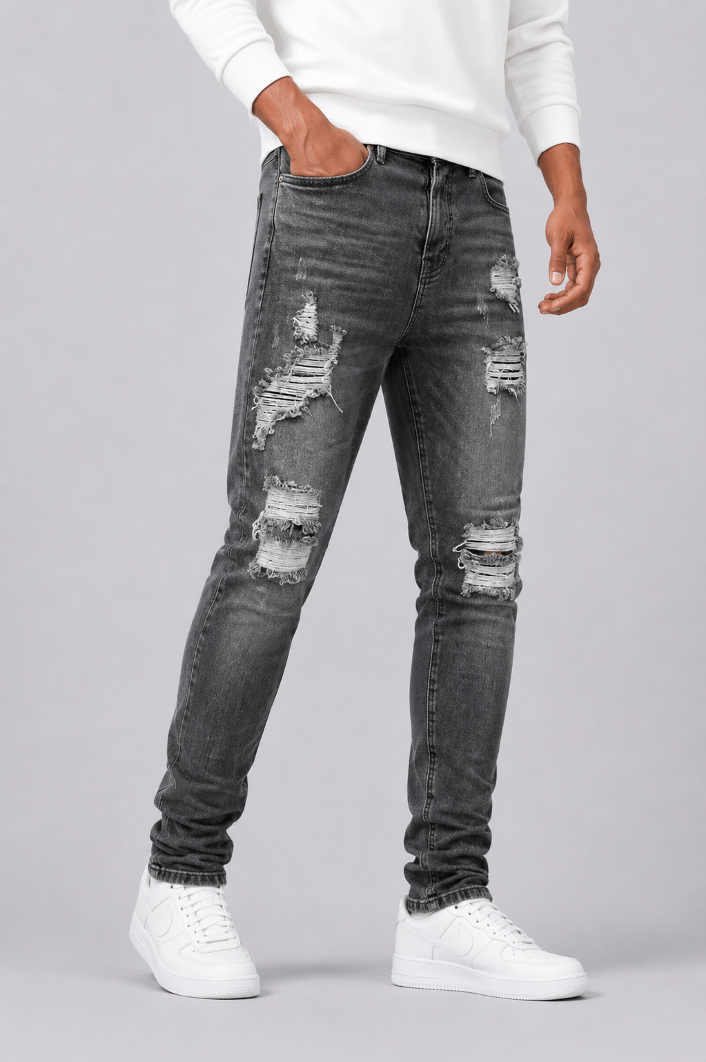 Men's Slim-Fit Ripped Jeans