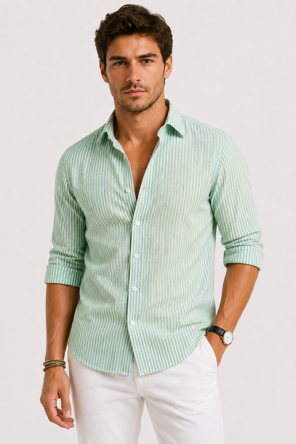 Men's Slim-Fit Striped Shirt