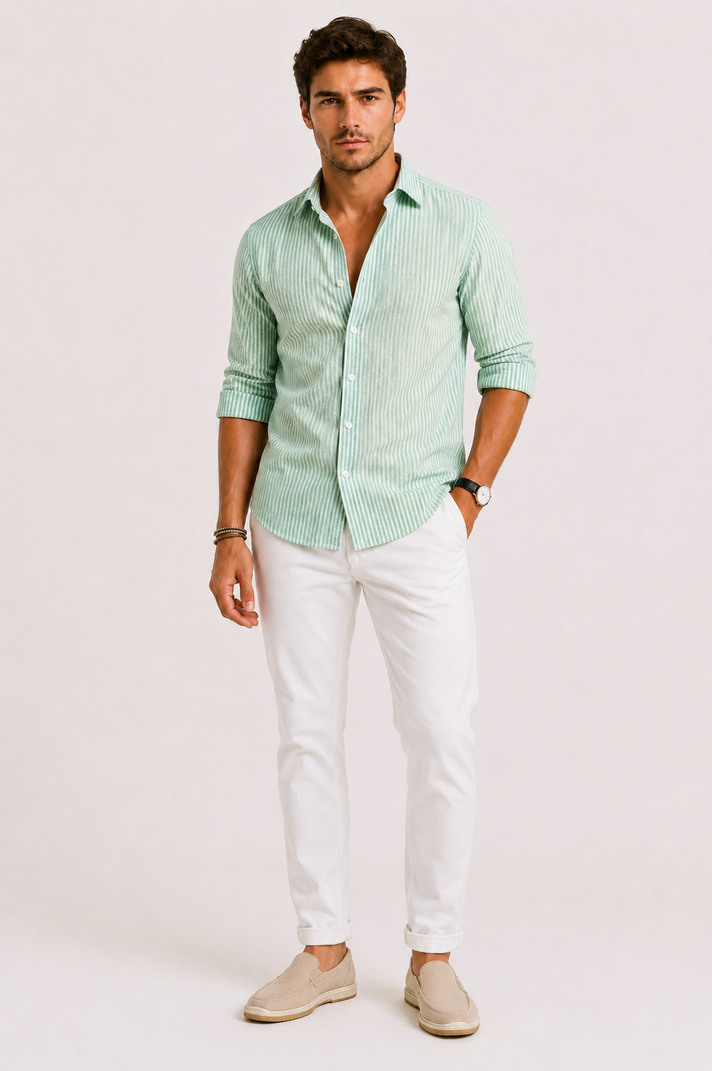 Men's Slim-Fit Striped Shirt