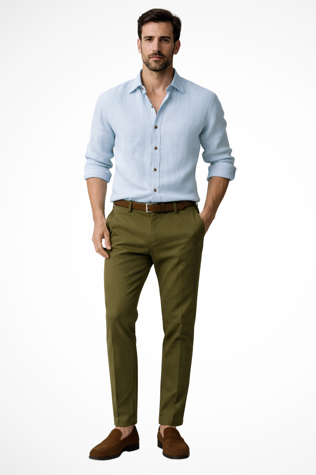 Men's Linen Shirt, Button-Down Casual Smart Summer Shirt with Breathable Fabric