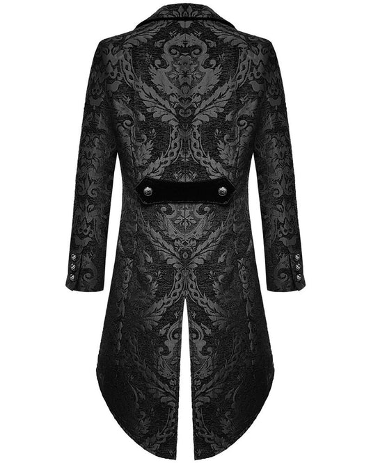 Men's gothic tailcoat with long sleeves and a structured longline cut