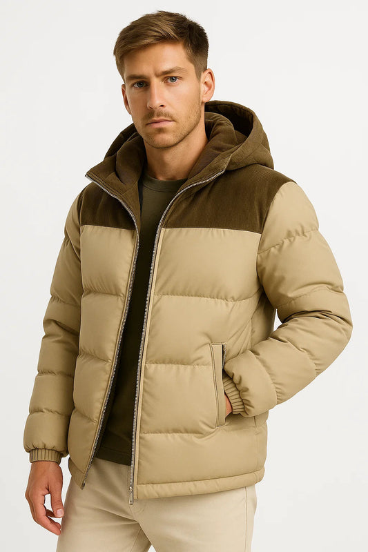 Men's hooded lined jacket with pockets