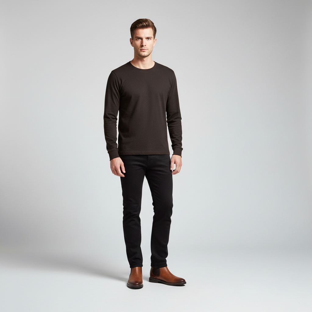 Men's Chelsea boots with rounded toe and elastic side panels