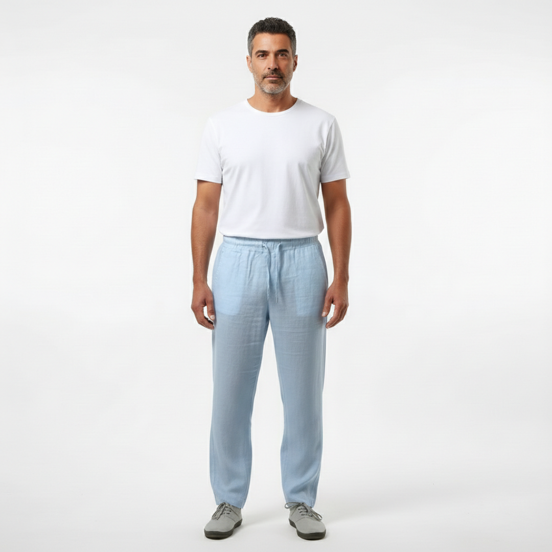 Men's Drawstring Trousers, Straight Leg, Elasticated Waist
