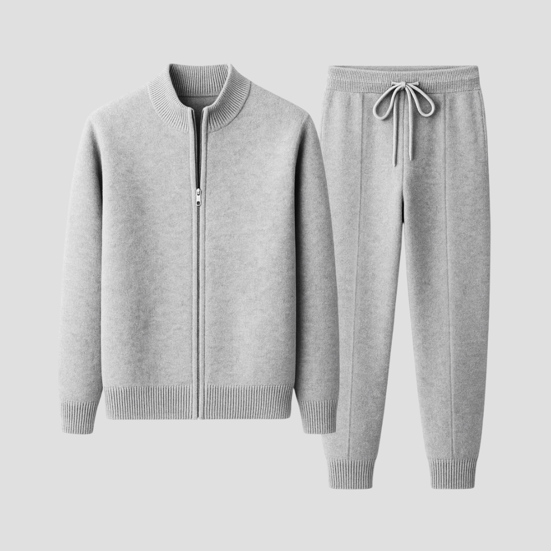 Men's Merino Wool Casual Set, Zip Jacket and Trousers
