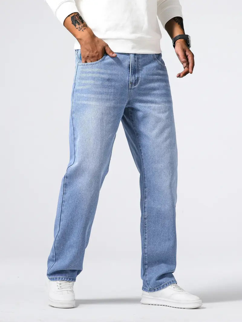 Men's Stretch Jeans in Soft Fabric, Comfortable Fit