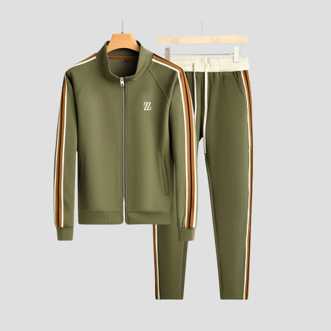 Men's Striped Tracksuit Set, Breathable Fabric