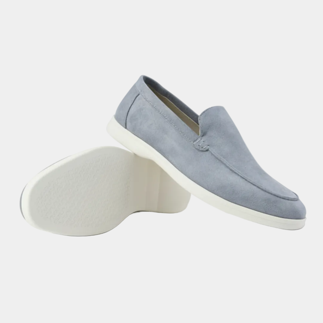 Men's slip-on loafers with moc toe stitching and light sole