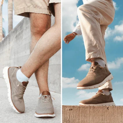 Men's low-top mesh sneakers with laces and segmented sole