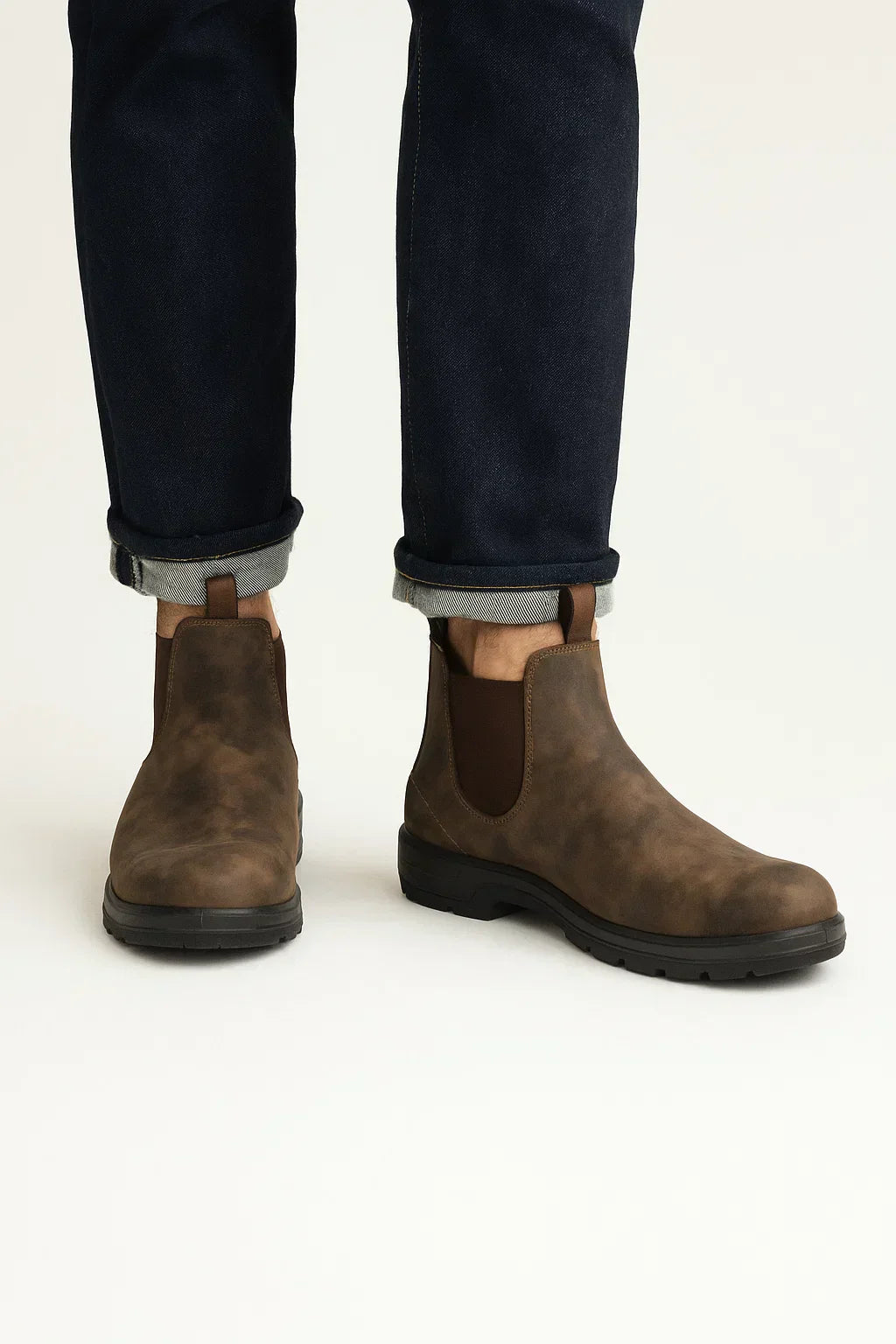 Men's Chelsea Boots in PU Leather with Elasticated Panels